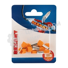 Наконечник штыревой втулочный изолированный Rexant F-12 мм 2х4 мм² (НШВи(2) 4.0-12/НГи2 4,0-12) оранжевый