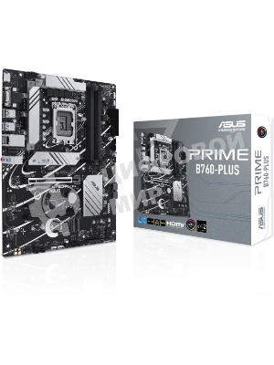 Материнская плата ASUS PRIME B760-PLUS, LGA 1700, Intel B760, 4xDDR5, 4xSATA, 3xM.2, 1xPCIe 4.0 x4, 1xPCIe 5.0 x16, 2xPCIe x1, 1xDP, 1xHDMI, 1xVGA, 2xUSB-A 3.2 Gen 2, 1xUSB-C 3.2 Gen 2x2, 1x 2.5Gb LAN, 3x3.5 мм, 7.1, ATX