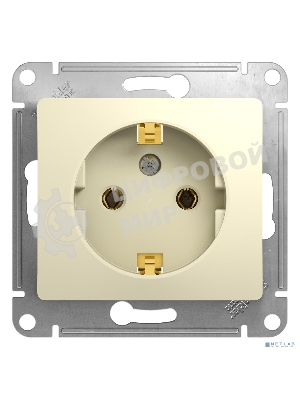 Механизм розетки 1-м СП Glossa 16А с заземл. беж. SchE GSL000243