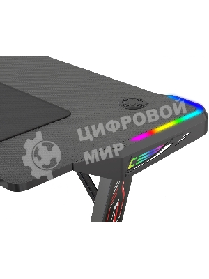 Стол игровой Cactus CS-GTZ-BK-RGb столешница ДСП, черный каркас черный