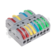 Клемма Rexant СМК 4х2 проходная разветвительная 4 полюса, с монтажной площадкой (1 ввод, 2 вывода на полюс) (блистер 4 шт/уп)