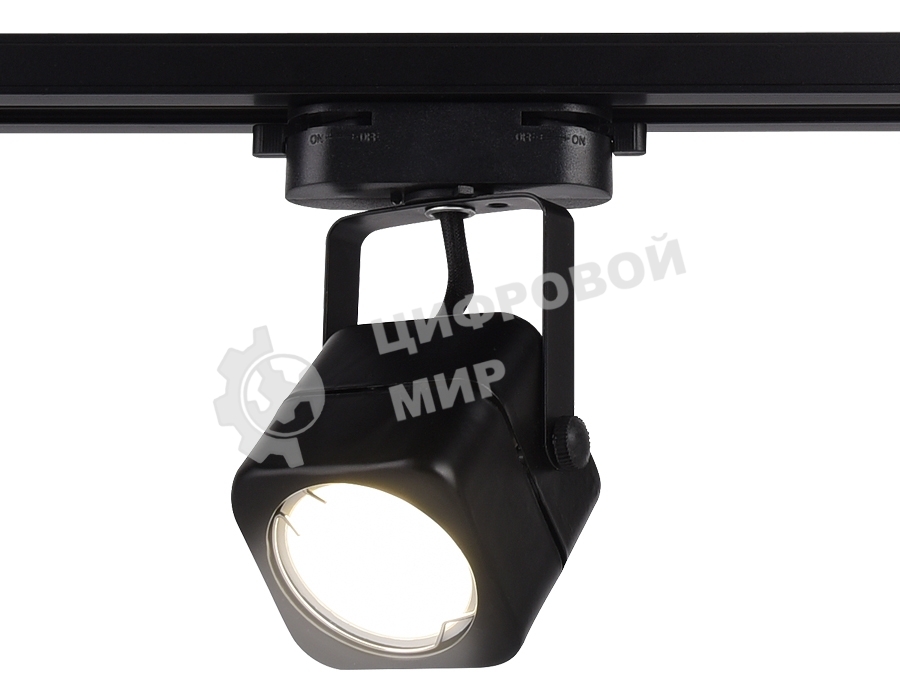 Трековый однофазный светильник со сменной лампой Ambrella light GL5108 BK черный GU10 max 12W