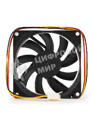 Вентилятор для корпуса Gembird черный, 80 мм, 2600 об/мин, 27 дБ, 3 pin