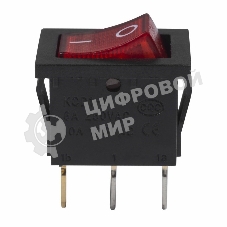 Выключатель клавишный Rexant 24V 15А (3с) ON-OFF красный с подсветкой Mini