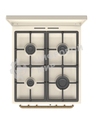 Плита комбинированная Gorenje GKS5B70CLI бежевый, конфорок 4 газовых, духовка 70 л, 50 см x 85 см x 59.4 см
