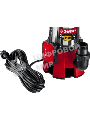 Насос ЗУБР НПГ-М3-1400-С, дренажный для грязной воды, корпус - нерж. сталь, 1400 Вт