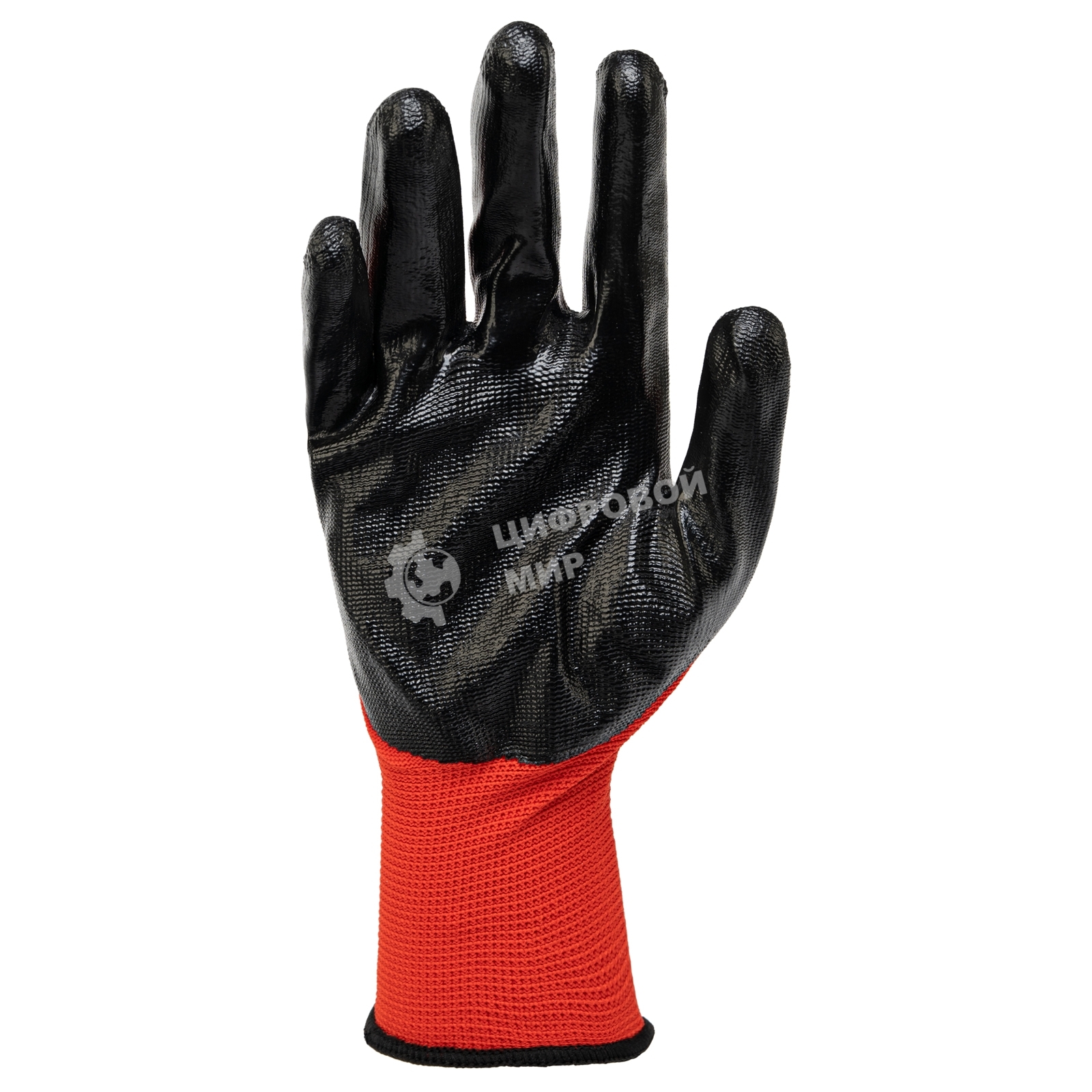 Перчатки Stels полиэфирные с черным нитрильным покрытием, размер 9, 13 класс вязки