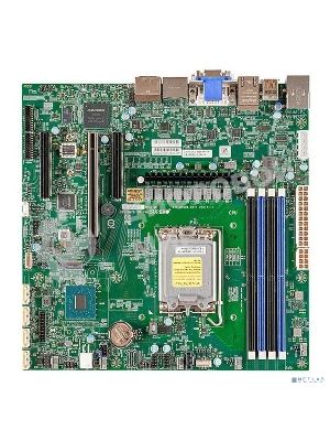 Материнская плата серверная Supermicro MBD-X13SAZ-F-B, LGA 1700, Intel R680E, 4xDDR5 ECC/non-ECC, 4xSATA-III, 1xM.2 PCIe x4, 1xPCI-E 5.0 x16, 2xPCI-E x4, 2x2.5Gb LAN, 4xUSB-A 3.2 Gen 2, 1xD-Sub, 1xDVI-D, 1xHDMI, 1xDisplayPort, 7.1, Micro-ATX