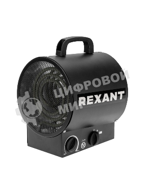 Пушка тепловая электрическая Rexant круглая, прямоугольная подставка, ТЭН, 3кВт