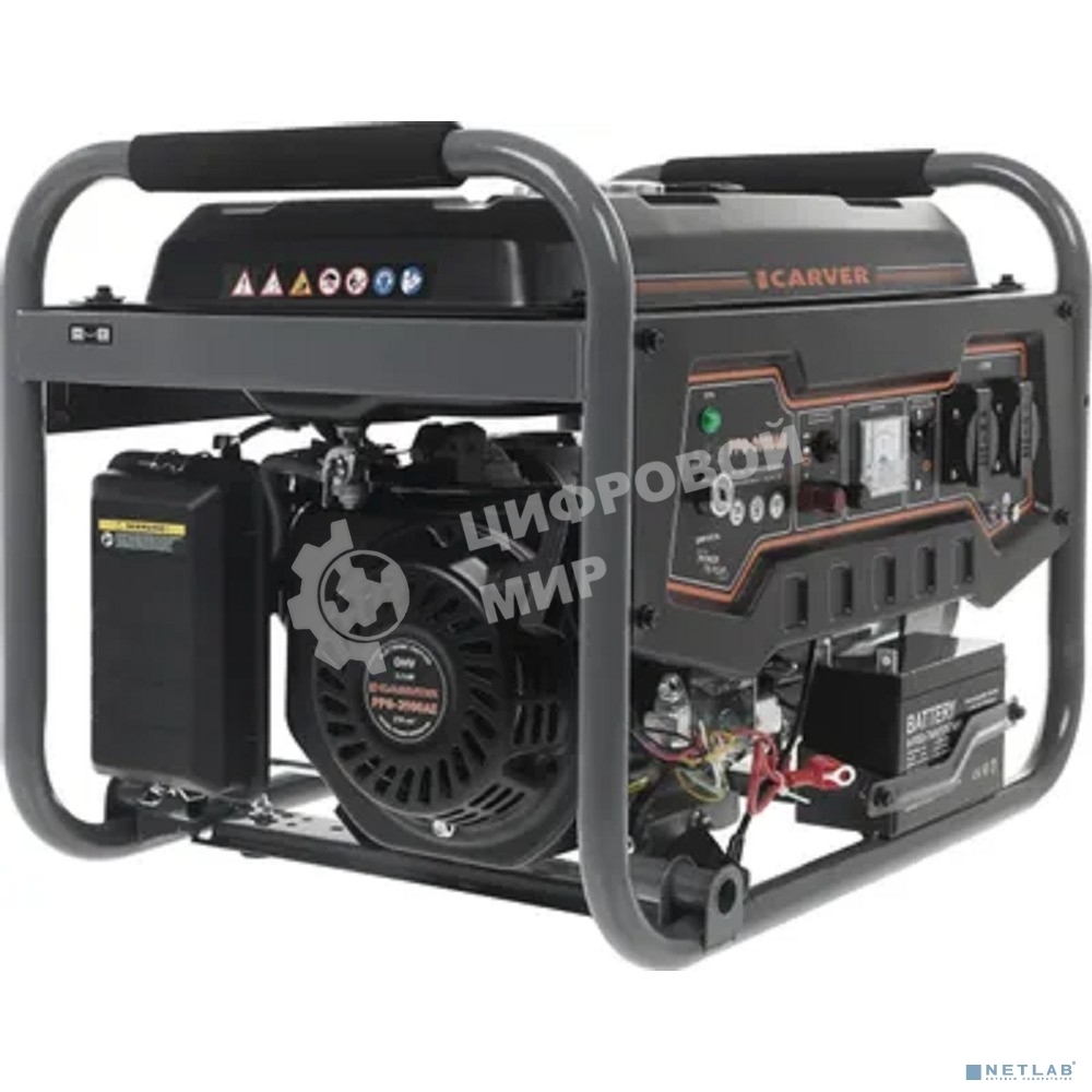 Электрогенератор бензиновый Carver PPG-3900АE, 3.2 кВт, 65дБ, 46 кг