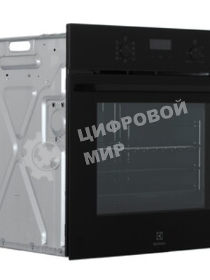 Встраиваемый духовой шкаф Electrolux EOF5H50BZ, Духовой шкаф электрический с конвекцией, приготовление на пару, объем 65 л, 8 режимов, очистка каталитическая, 2 стекла в дверце, направляющие проволочные, черный