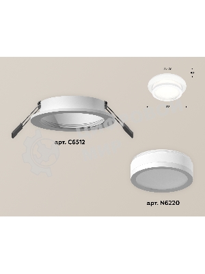 Комплект встраиваемого светильника Ambrella light XC6512060 SWH/FR белый песок/белый матовый MR16 GU5.3 (C6512, N6220)