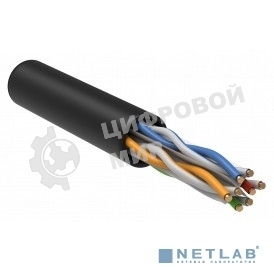 Витая пара ITK LC3-C604-129 U/UTP кат.6 4x2x23AWG LSZH черный (305м)