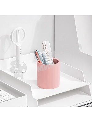 Стакан для канцелярских принадлежностей Deli ENS023 PINK Nusign круглая 83x95мм пластик розовый