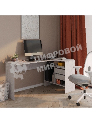 Стол для компьютера Сокол СПм-25 П столешница ЛДСП бетон 145x74x81 см (00-00011531)