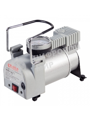 Компрессор автомобильный СТАВР КА-12/7(12В, рабочее давление 7Атм, максимальное давление 10Атм, максимальный ток потребления 14А, производительность 35 л/мин, диаметр цилиндра 30мм, длина шланга компрессора 1м, длина шнура питания 2м, вес 1,85кг.)