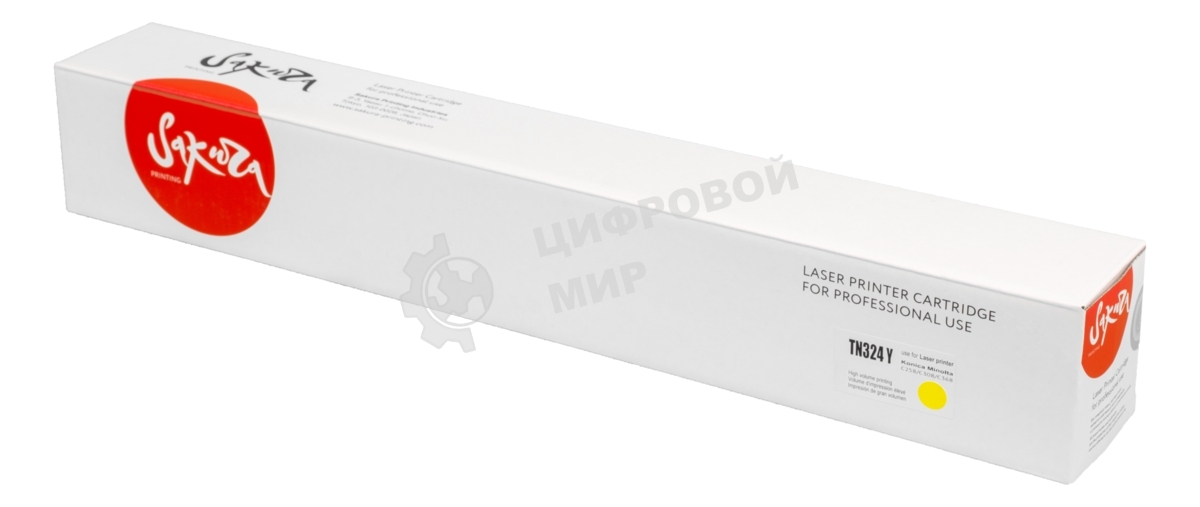 Тонер-туба Sakura KMTN-324Y (A8DA250) для Konica Minolta, желтый, 26000 к.