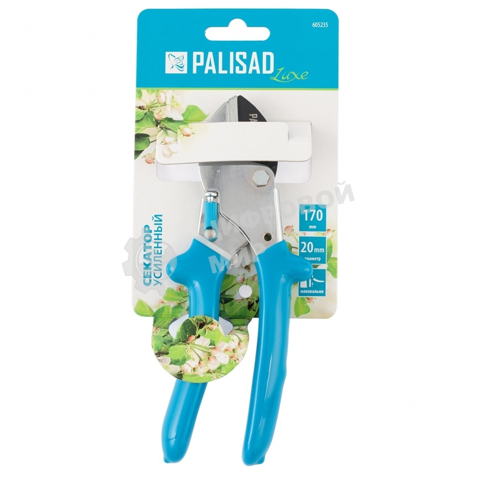 Секатор с наковальней, 170 мм, усиленный, рукоятки в ПВХ-оболочке, LUXE Palisad