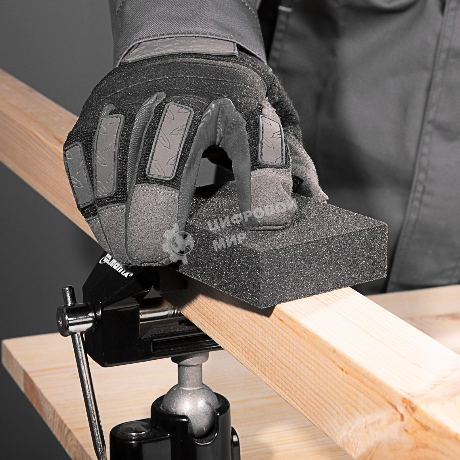 Губка для шлифования Matrix, 100 х 70 х 25 мм, мягкая, P 60