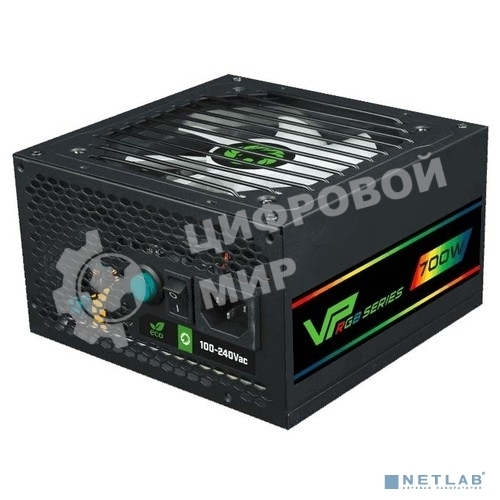 Блок питания GameMax VP-700-RGb, 700Вт, 80 PLUS Bronze, 120мм, черный