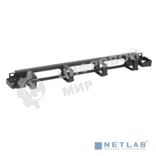 ITK CO05-1M6R Кабельный органайзер 1U 2 боковых горизонт. и 4 вертик. кольца, черный