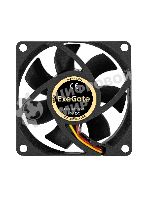 Вентилятор для корпуса ExeGate EX07025S3P черный, 70 мм, 3500 об/мин, 35.5 дБ, 3 pin