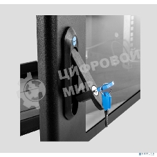 Шкаф коммутационный ЦМО (ШРН-6.500-9005) настенный 6U 600x500 мм пер. дв. стекл 200 кг черный 470 мм 180 град.