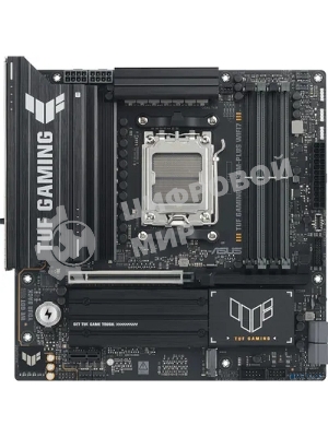 Материнская плата Asus TUF GAMING B850M-PLUS WIFI7, AM5, AMD B850, 4xDDR5, 4xSATA, 3xM.2, 1xPCIe 5.0 x16, 1xPCIe 3.0 x1, 1xDP, 1xHDMI, 1x2.5Gb LAN, Wi-Fi 7, Bluetooth 5.4, 1xUSB-C 20Gbps, 3xUSB-A 10Gbps, 4xUSB-A 5Gbps, 4xUSB-A 2.0, 3x3.5 мм, 7.1, mATX