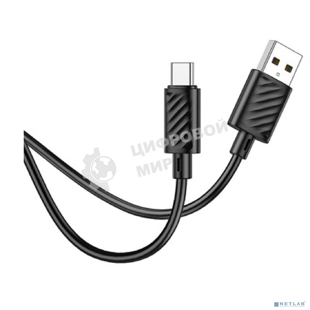 Кабель HOCO X88/ USB кабель Type-C/ 1m/ 3A/ Black