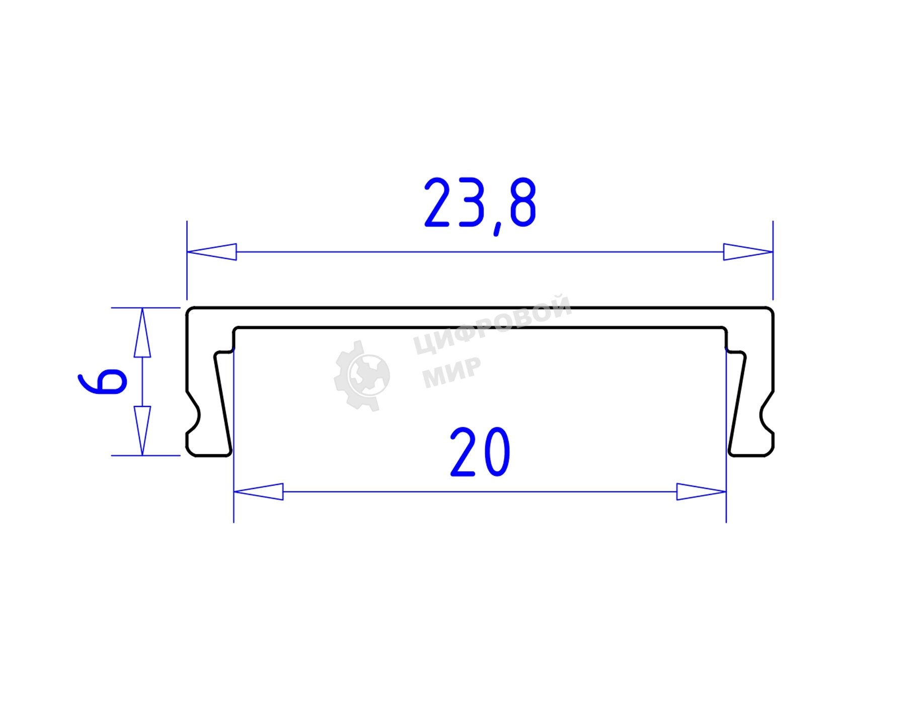 Алюминиевый профиль Ambrella light GP1800AL серебро 2000*23.8*6