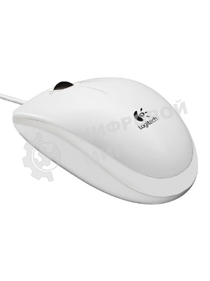 Мышь проводная Logitech B100 белый, 1000 dpi, USB, кнопки - 3