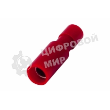 Разъем штекерный Rexant полностью изолированный гнездо 4 мм 0.5-1.5 мм² (РШПи-м 1.5-4/РШИм 1,25-5-4) красный