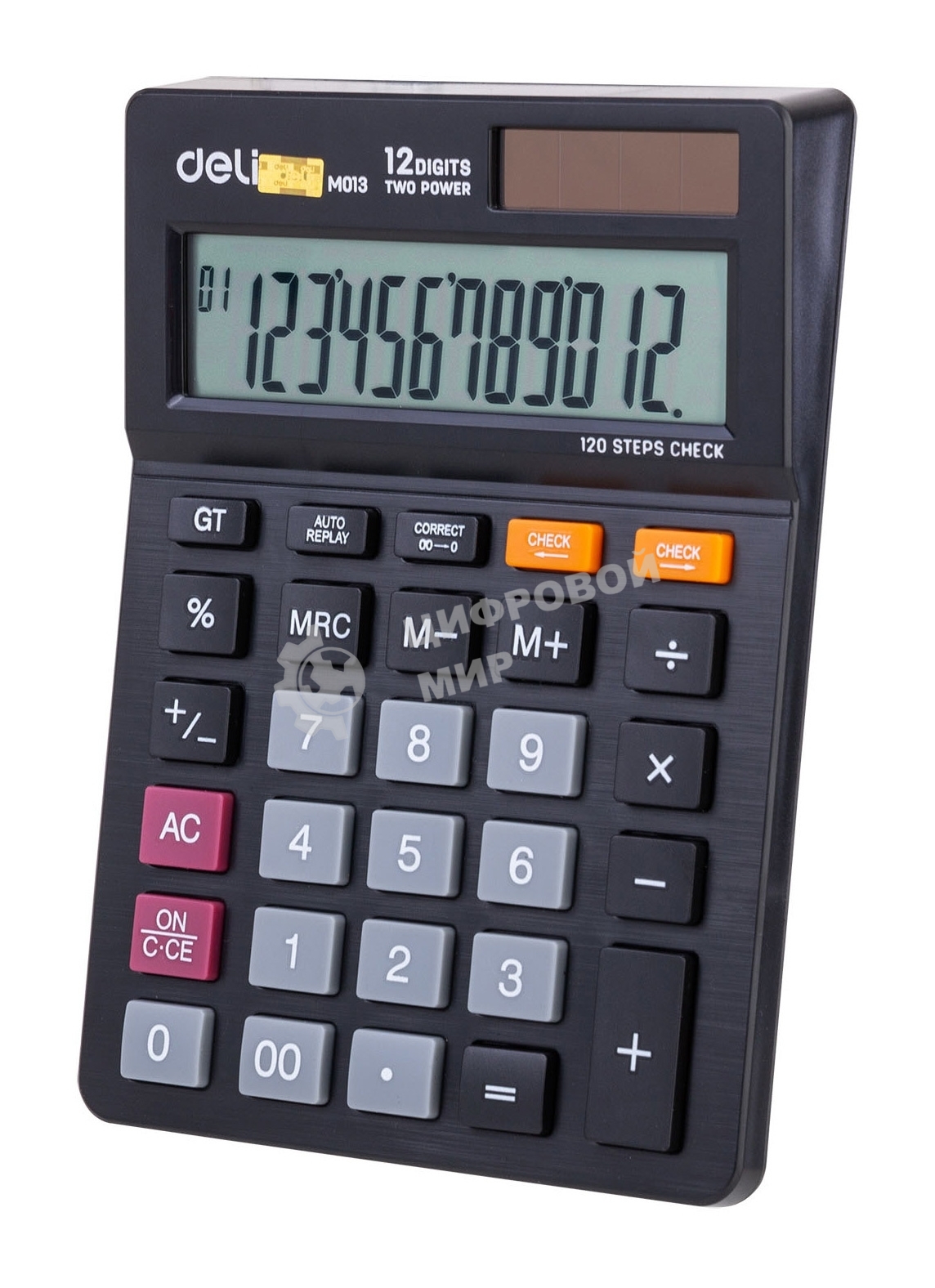 Калькулятор настольный Deli EM01320 черный 12-разр.
