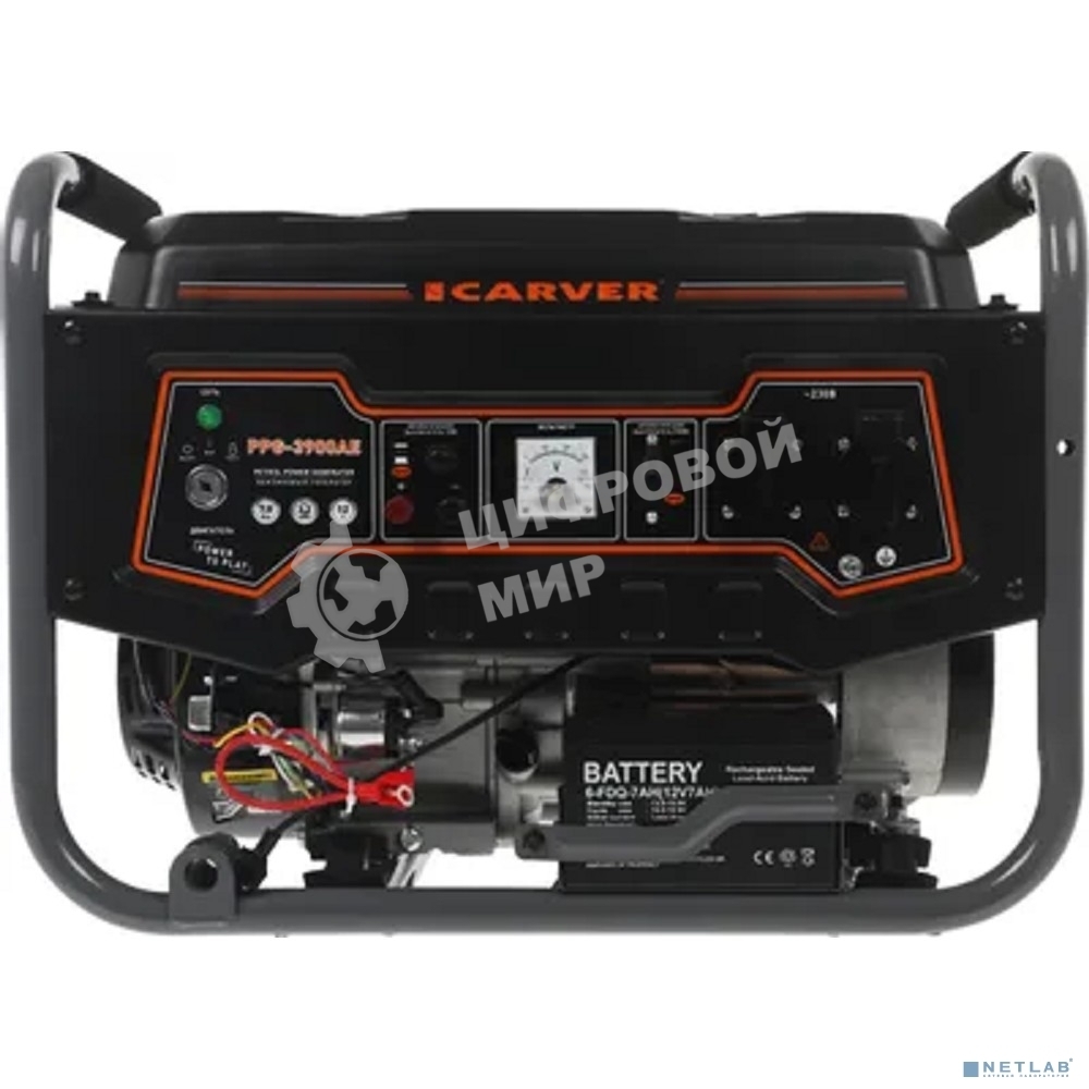 Электрогенератор бензиновый Carver PPG-3900АE, 3.2 кВт, 65дБ, 46 кг