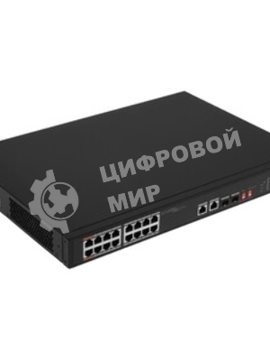 Коммутатор Dahua DH-S3218-16ET-135, 16×100 Мбит/с + 2×1 Гбит/с Combo, неуправляемый