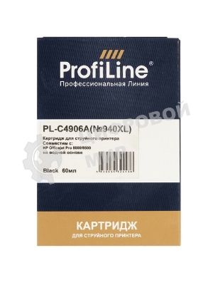 Картридж струйный ProfiLine PL-C4906A №940XL для принтеров HP Officejet Pro 8000/8500 Black пигмент