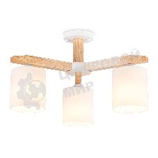 Светильник Ambrella light TR83112/3 WH/LW белый/светлое дерево E27/3 max 40W D580*320