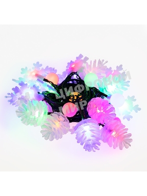 Гирлянда светодиодная Neon-night универсальная с насадками (шарики, снежинки, елочки) 30 LED МУЛЬТИКОЛОР, 4,4 метра с контроллером