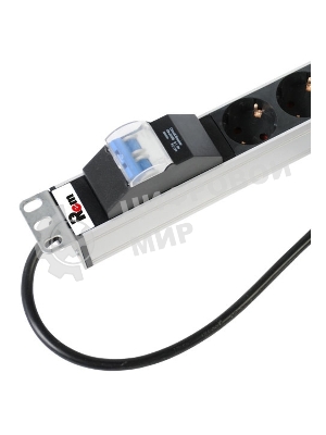 Верт блок розет Rem-16 с авт 16А 10 Shuko 10IEC60320 C19 16A алюм 33-38U 3м