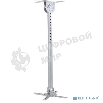 Универсальный потолочный комплект Wize WPD-B состоящий из крепления+штанги 82-141 cм+площадки к потолку для проектора, макс. расст.между крепежными отв. 370 мм, наклон +/-15°, поворот +/-15°, вращение 360°, до 12 кг, черный, рознич. упаковка