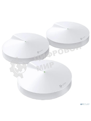 Маршрутизатор TP-Link TP-Link DECO M5(3-PACK) AC1300 Домашняя Wi-Fi система, чипсет Qualcomm, два диапазона (Dual-Band), поддержка стандартов 802.11ac/a/b/g/n, 717 МГц четырехъядерный процессор, Bluetooth 4.2, 2 гигабитных порта Ethernet, 1 порт USB Type-C, 4 встроенные антенны, 256QAM, MU-MIMO, HomeCare
