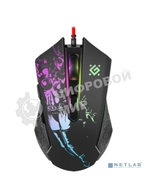 Мышь проводная Defender Sin'Sister GM-933 черный, 7200 dpi, USB, кнопки - 6