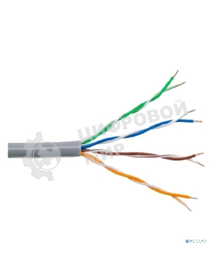 Кабель витая пара Rexant U/UTP, cat.5e, PVC нг(А)-LS, 4х2х0,52мм, 4PR, 24AWG, INDOOR, SOLID, серый, 305м