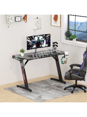 Стол игровой Cactus CS-GTZ-BK-RGb столешница ДСП, черный каркас черный