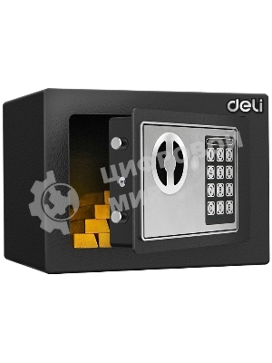 Сейф Deli ET510 230x 170x 170 мм, ключевой, электронный, черный/серебристый