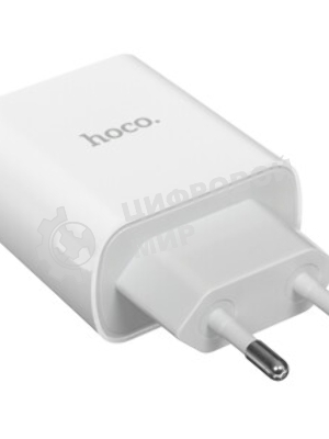 Сетевое зарядное устройство HOCO C80A Rapido 1xUSB + 1xUSB-C, 3.1A, 20W, белый