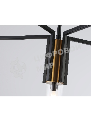 Люстра Ambrella light LH56113/5 BK/BS/CL черный/латунь/прозрачный E14*5 max 40W D605*350