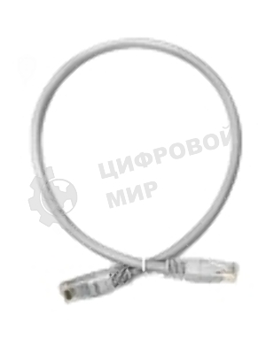 Патч-корд TWT UTP кат.5e, с заливными колпачками, 0.3 м, серый