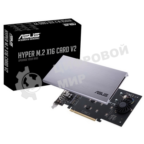 Внутренний адаптер ASUS для создания массивов RAID HYPER M.2 X16 CARD V2