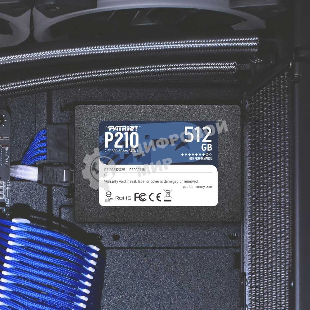 Накопитель SSD Patriot P210, 512Gb, SATA III, 2.5